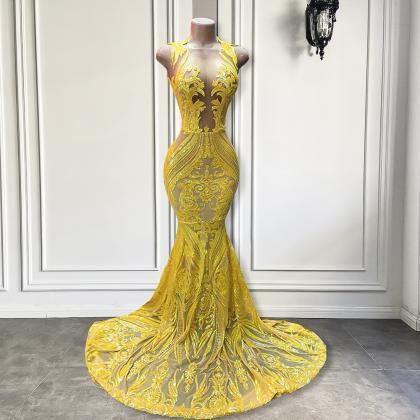 Real Long Elegant Prom Dresses 2023 Fitted Sheer..