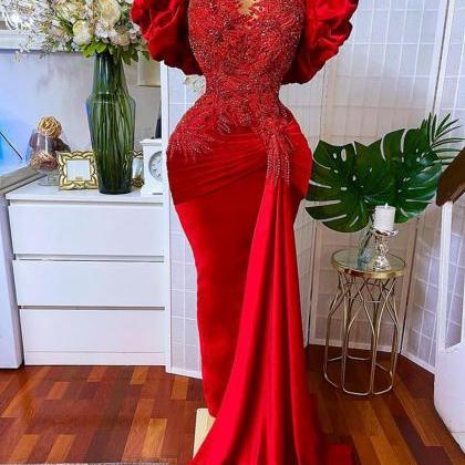 Long Red Evening Dresses 2023 Real Sample Skinny..