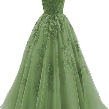 Green Prom Dresse, Sexy Evening Dresses, Lace..