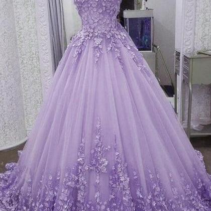 Purple Prom Dresses, Sweetheart Neck Prom Dresses,..