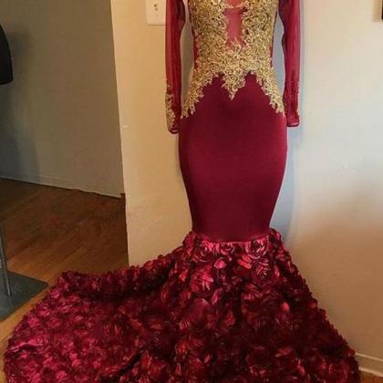 Red Prom Dresses, Long Sleeve Prom Dresses, Sexy..