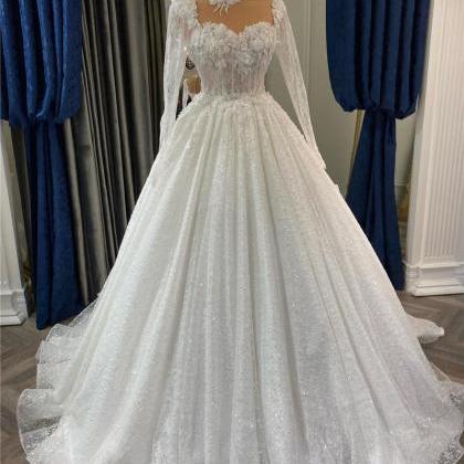 Luxury Bridal Ball Gown Wedding Dress Sweetheart..