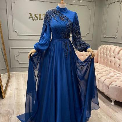 A-line Muslim Evening Dresses Long Luxury 2023..