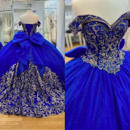 Sparkly Royal Blue Prom Dresses 8th Grade 2023..