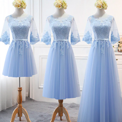 Embroidered Sky Blue Bridesmaid's..
