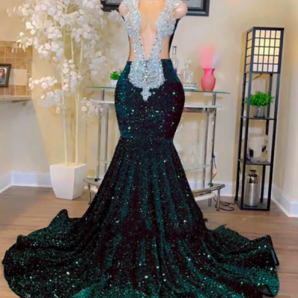 Elegant Backless Mermaid Prom Party Dresses 2023..