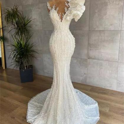 Cutstom Made Lace Wedding Dresses Long Luxury 2023..