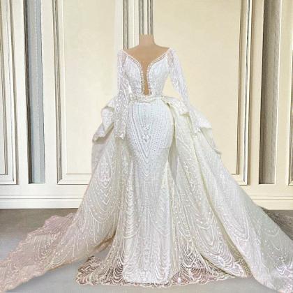 Luxury Lace Puffy Wedding Dresses 2023 For Bride..