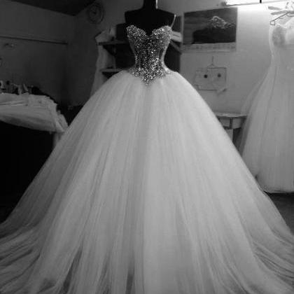 Crystal Wedding Dresses, Sweetheart Bridal..