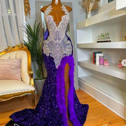 Purple Party Dresses 2024 Evening Dresses Side..
