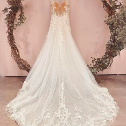 Spaghetti Strap Wedding Dress For Bride Size..