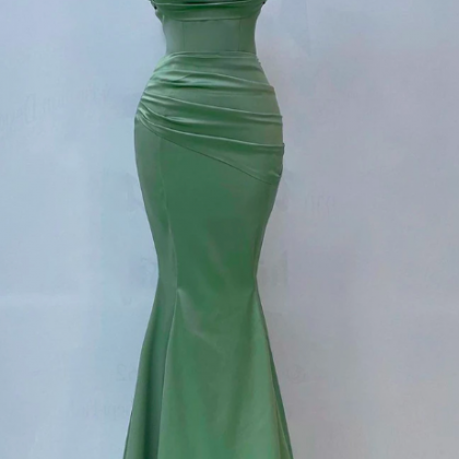 Glitter Forest Green Mermaid Evening Dresses..