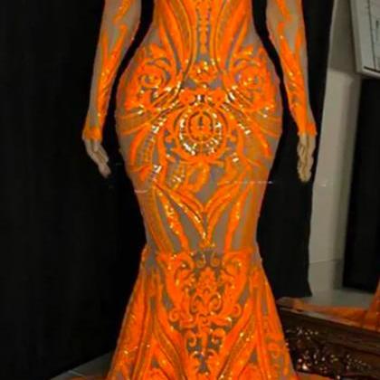 Prom Dresses Orange See Through Prom Dresses South..