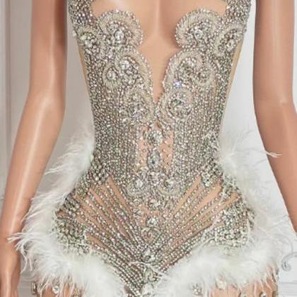 Luxury Rhinestone Mini Prom Dresses Sexy Short..
