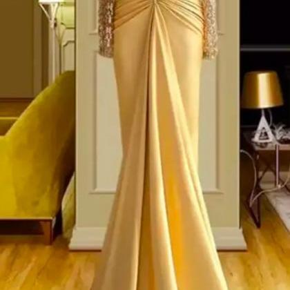2024 Amazing Yellow Mermaid Prom Dresses Lace..