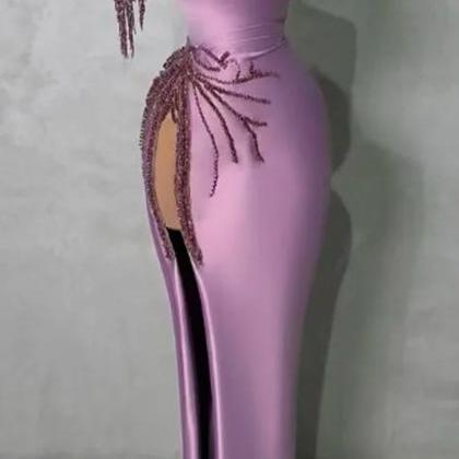 2023 Sexy Women Elegant Light Purple Pile Luxury..