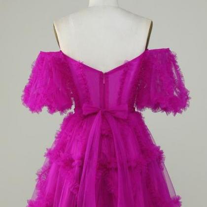 Pink Tulle Short Homecoming Dresses Off The..