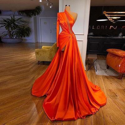 red prom dresses 2023 side slit keyhole satin floor length evening dress gowns