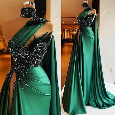 green prom dresses, feather prom dresses, sashes prom dresses, sequins evening dresses, satin evening dresses, satin evening dresses, arabic prom dresses, green evening dresses, 2023 evening dress