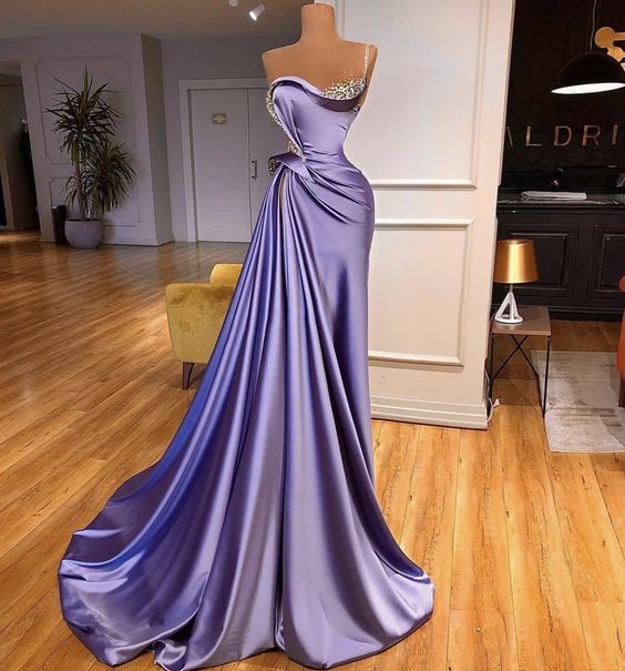 Beaded Evening Dresses, 2023 Prom Dresses, Side Slit Evening Dress, Purple Prom Dresses, Mermaid Prom Dresses, Sexy Evening Dresses