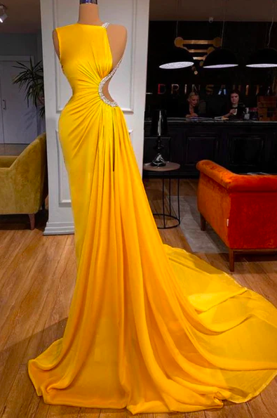 Yellow evening s fashion