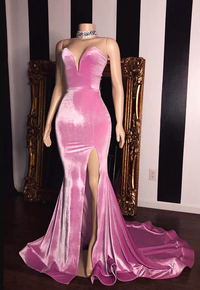 Pink Prom Dresses, Mermaid Prom Dresses, Velvet Prom Dresses, Sexy Prom Dresses, Arabic Prom Dresses, Vestidos De Fiesta, 2023 Evening Dresses,