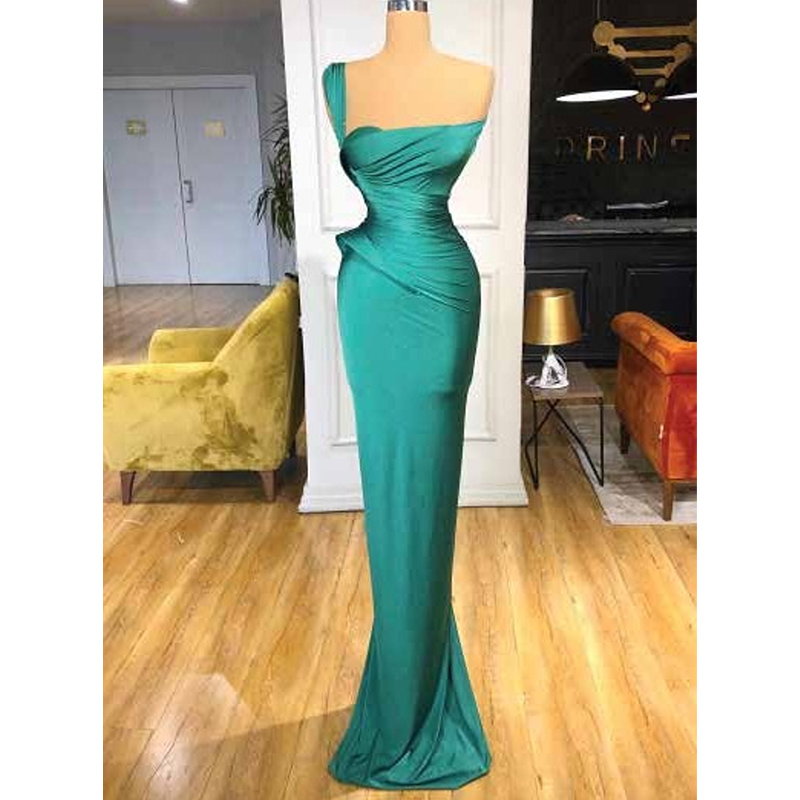 Sexy Strapless Prom Dresses Spaghetti-strap Mermaid Evening Party Gown For Women Simple Soft Satin Formal Robes De Soirée