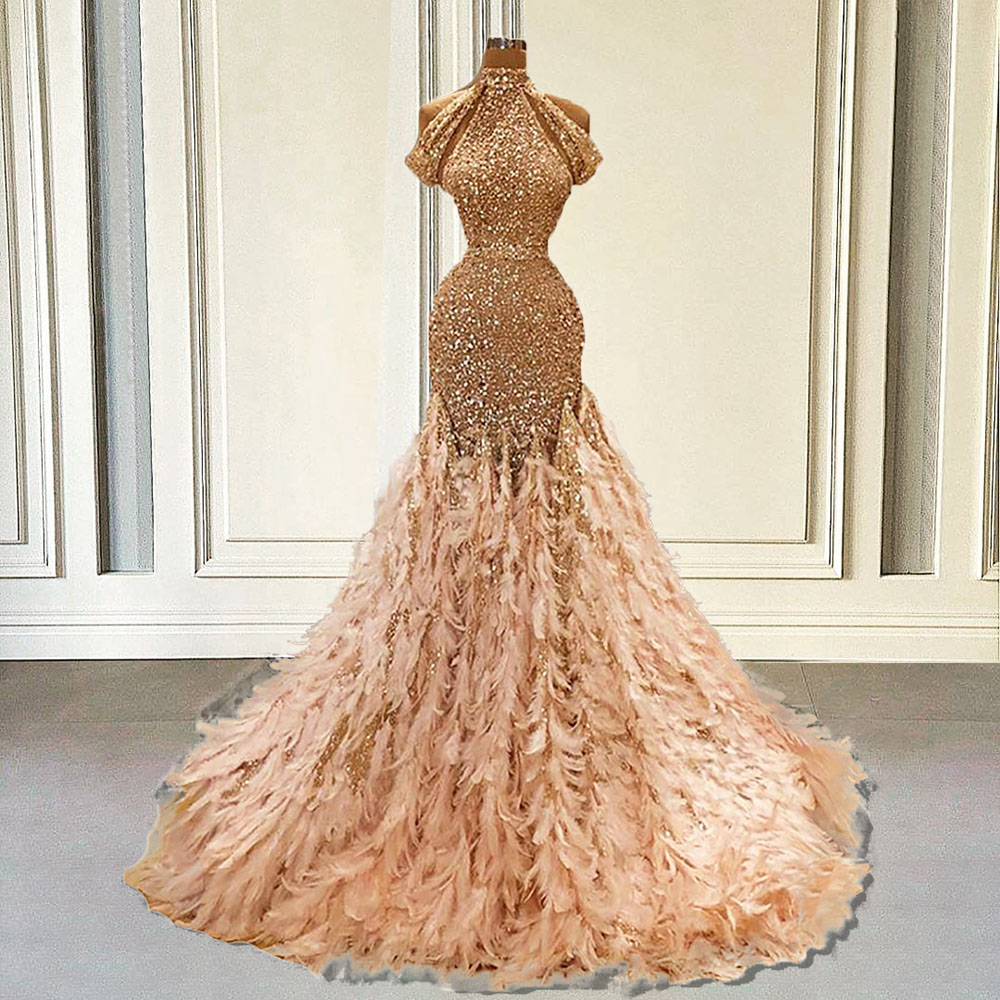 Customized(can Not Refund) Off Shoulder Arabic Prom Dresses Luxury Mermaid Sequined With Feather Long Sleeves Dubai Women Formal Evening Gowns Customized(can Not Refund) Off Shoulder Arabic Prom Dresses Luxury Mermaid Sequined With Feather Long Sleeves Dubai Women Formal Evening Gowns