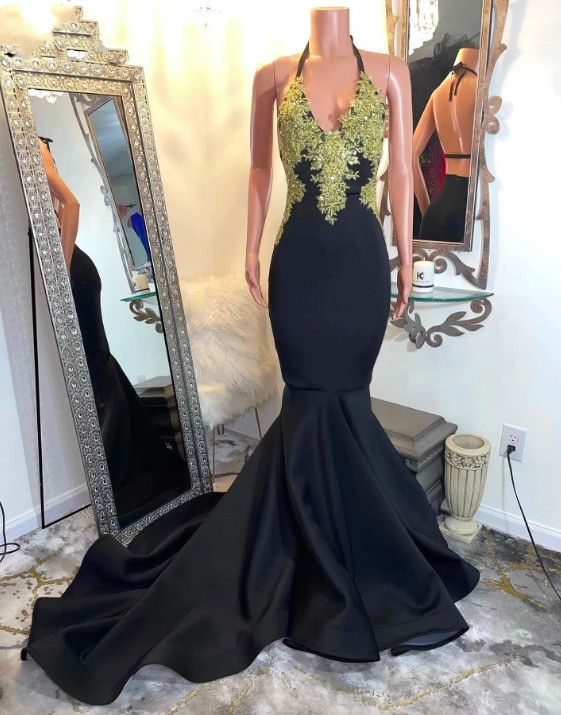 Customized(can Not Refund) Sexy Backless Black Prom Dresses 2023 Lace  Applique Girls Birthday Party on Luulla