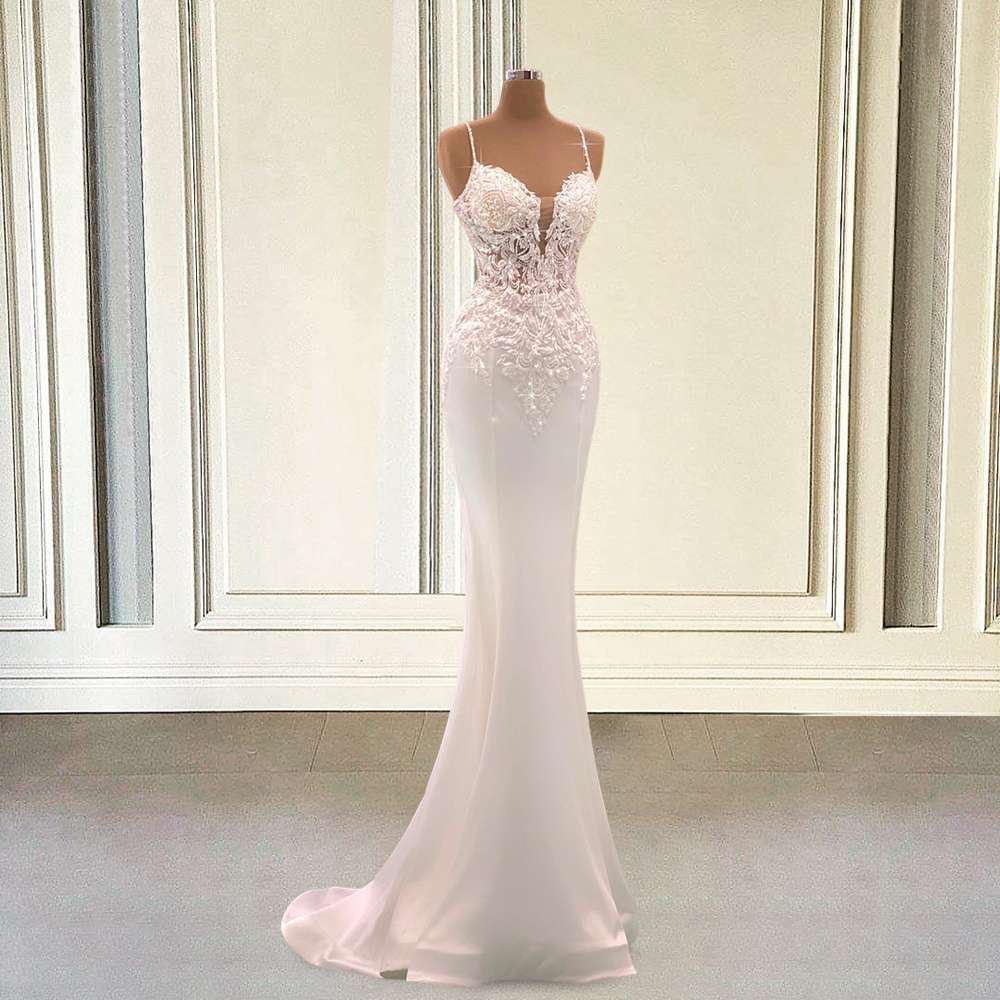 Elegant Bride Mermaid Long Wedding Dresses 2023 Luxury Beaded Appliques Lace Sweetheart Bridal Gowns
