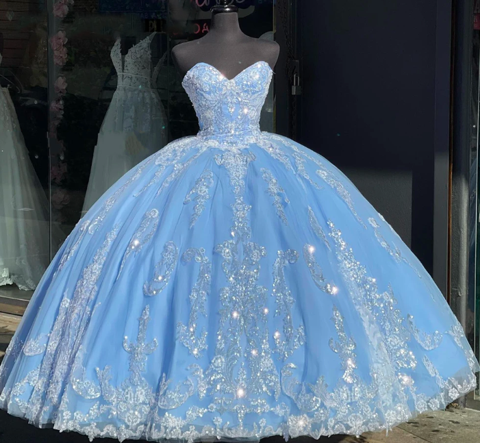 Princess Sweetheart Quinceanera Dresses Ball Gown Dress Birthday Prom Gowns Lack Up Sweet 15 16 Dresses Vestidos De 15 Años