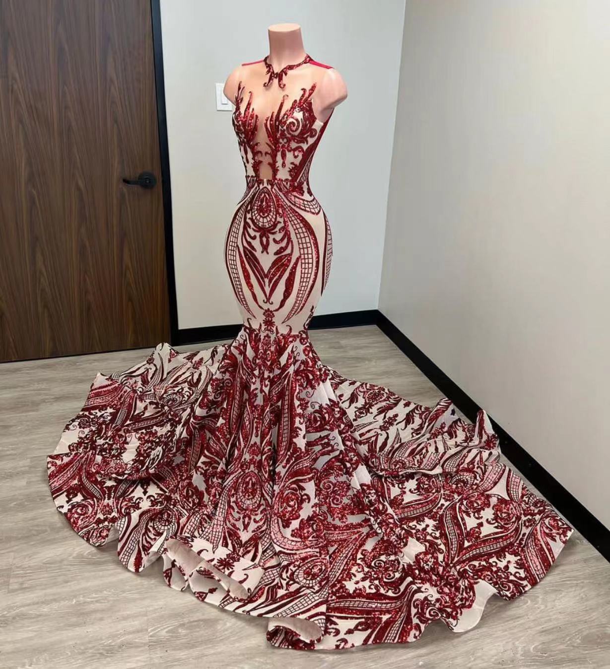 Sparky Sequins Evening Dresses Strapless Mermaid Side High Split Sweep  Train Prom Formal Party Gowns فستان حفلات الزفاف2024 - AliExpress