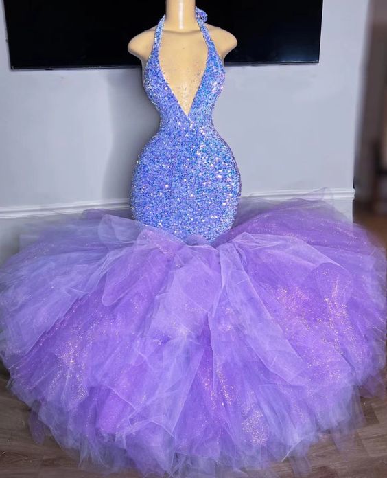 Purple Prom Dresses, Mermaid Prom Dresses, Puffy Tulle Prom Dresses, Sequiins Prom Dresses, Sparkly Evening Dresses, Ruffle Prom Dresses,