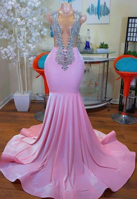 Pink Prom Dresses, Crystal Prom Dresses, Mermaid Prom Dresses, Evening Gowns, Sexy Formal Dresses, Evening Gowns, Luxury Prom Dresses, Sexy