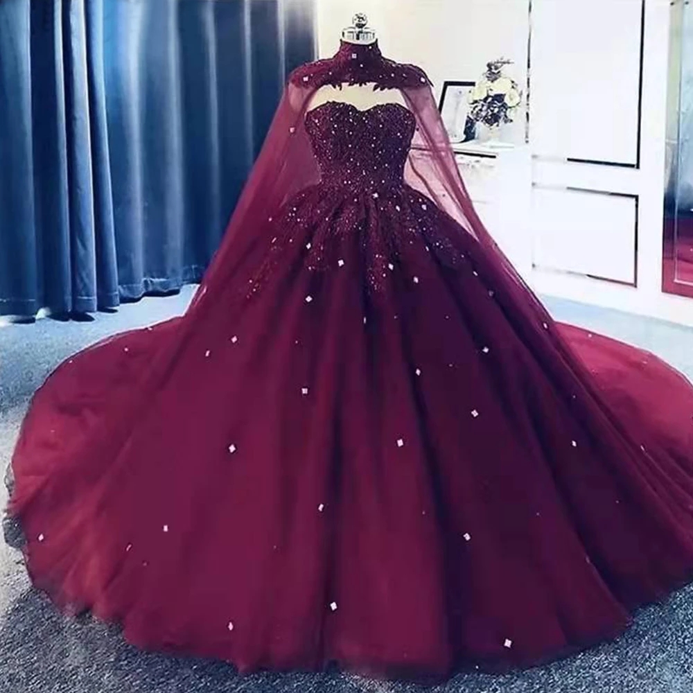 Sweetheart Ball Gown Quinceanera Dresses For 15 Years Fashion Lace Beading Court Train Princess Birthday Party Gown