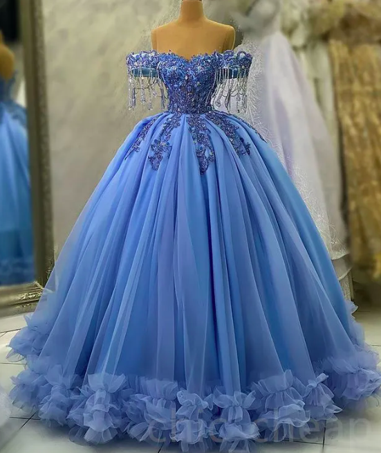 2023 April Aso Ebi Crystals Lace Prom Dress Ball Gown Luxurious Evening Formal Party Second Reception Birthday Engagement Gowns Dresses Robe De