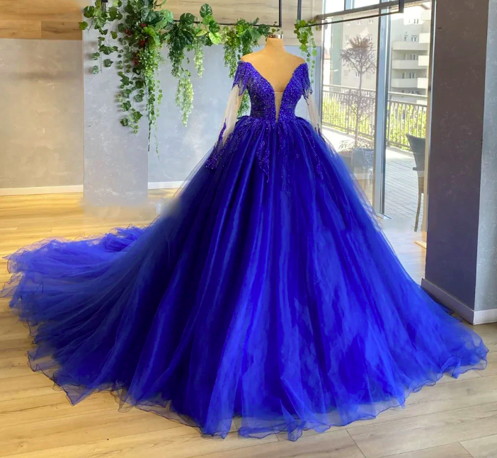 Beautiful Exquisite Dresses For Women Sexy Deep V-neck Short Sleeves Elegant Fluffy Princess Style Mopping Evening Party Dresses