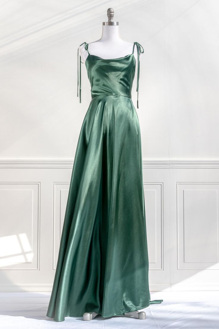 Customized (can Not Be Refund) Green Tied Spaghetti Straps A Line Bridesmaid Dresses Long For Women on Luulla Customized (can Not Be Refund) Green Tied Spaghetti Straps A Line Bridesmaid Dresses Long For Women on Luulla