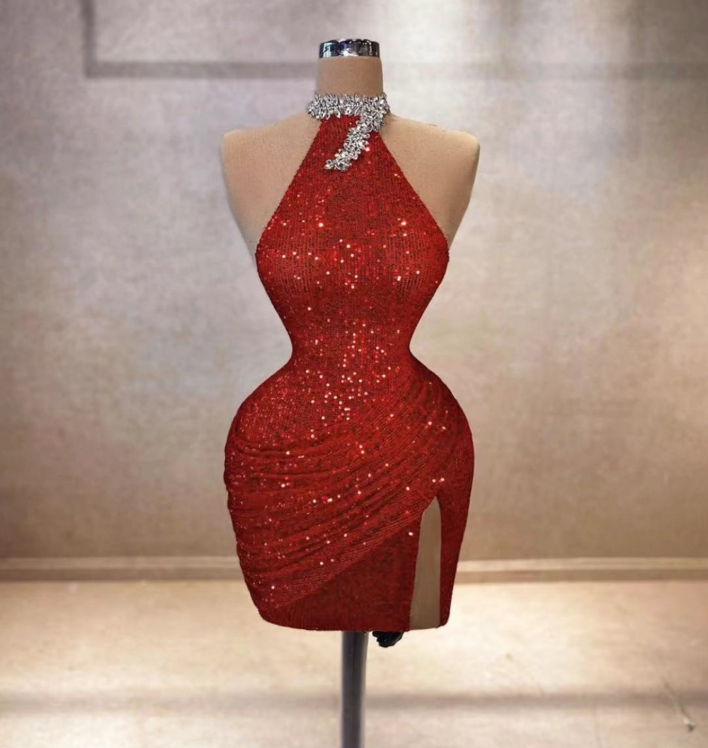 Customized(can Not Refund) Red High Neck Sparkly Sequined Homecoming Dresses Sheath Mini Prom Dresse on Luulla Customized(can Not Refund) Red High Neck Sparkly Sequined Homecoming Dresses Sheath Mini Prom Dresse on Luulla