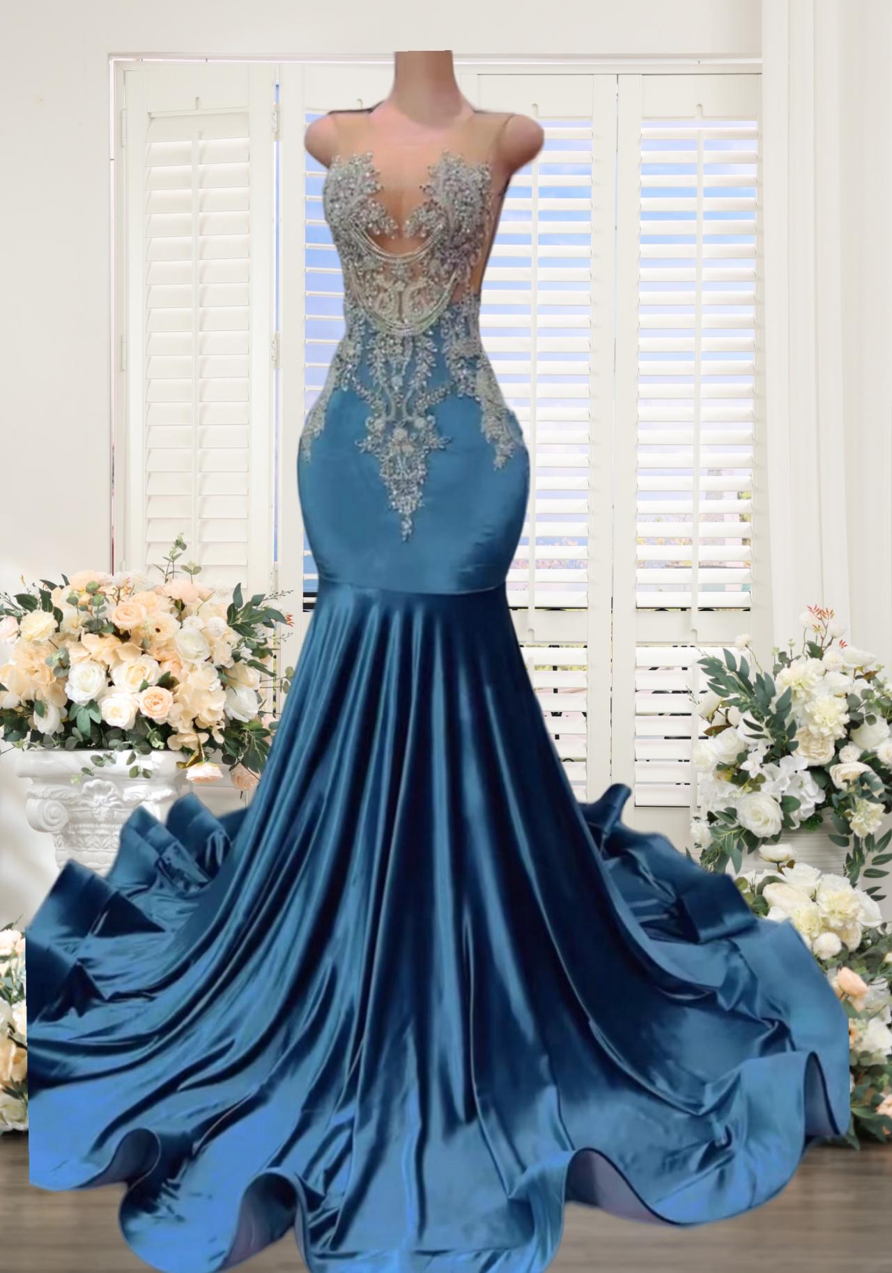 College Formal Patchwork Tassel Sequins Beading V Neck Evening Dress Dresses(3 Colors)