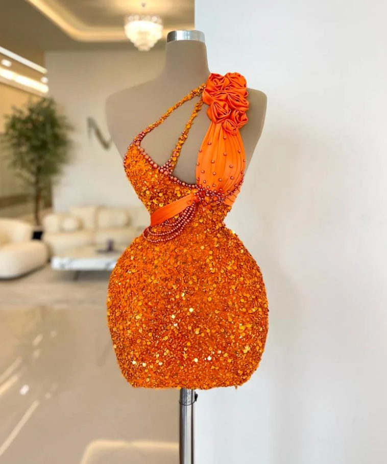 open lace back dress Admiration Bead Detail Mini Dress Orange main image 0