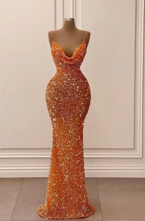 Customized(can Not Refund) Sequined Sexy Bodycon Prom Dresses Slim Waist Sling Pleated Vestidos de Noche Sleeveless Design Simple Fashion Wedding