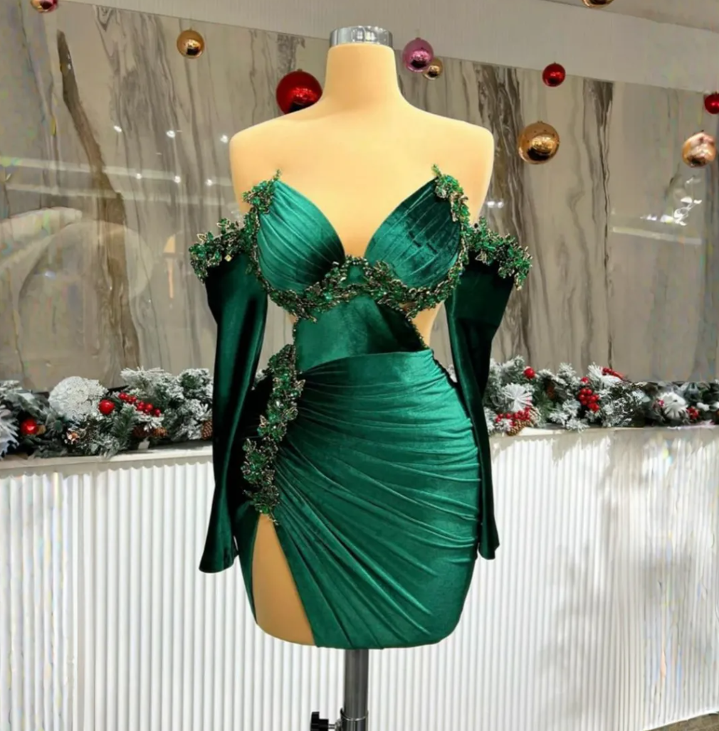 Customized (can Not Be Refund) Emerald Green Cocktail Dresses