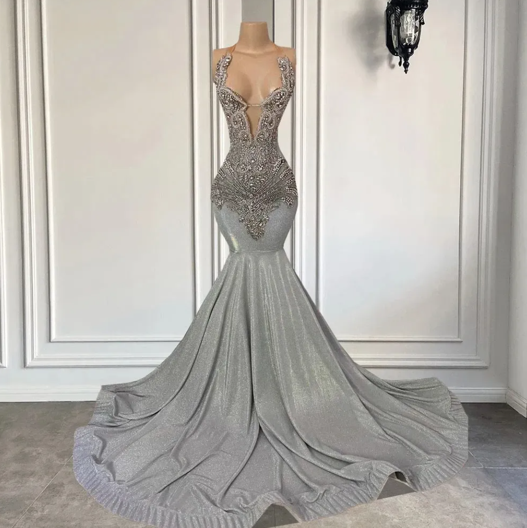 new york dress mermaid Strapless Mermaid Style Gown With High Slit – Issue New York