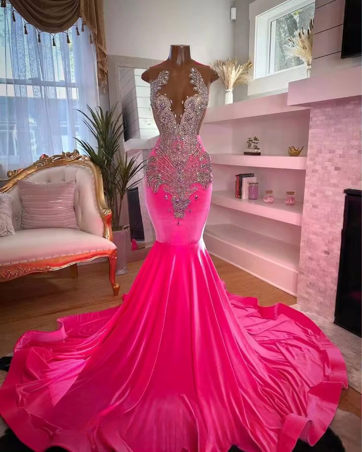 Black & Pink jeweled Gown fashion