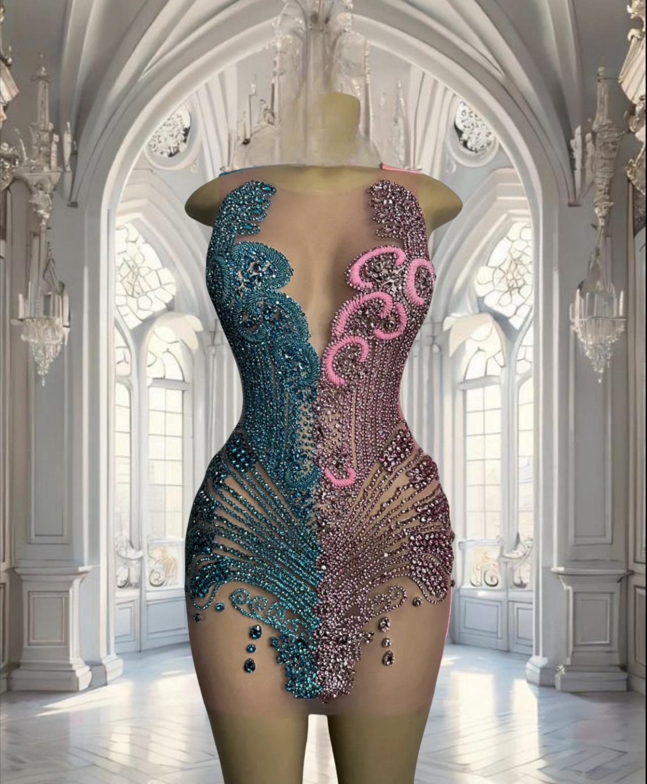 Customized(can Not Refund) Luxury Sheer Diamond Short Prom Dresses Black Girls Sexy Birthday Party Dresses African Mini Cocktail Dresses