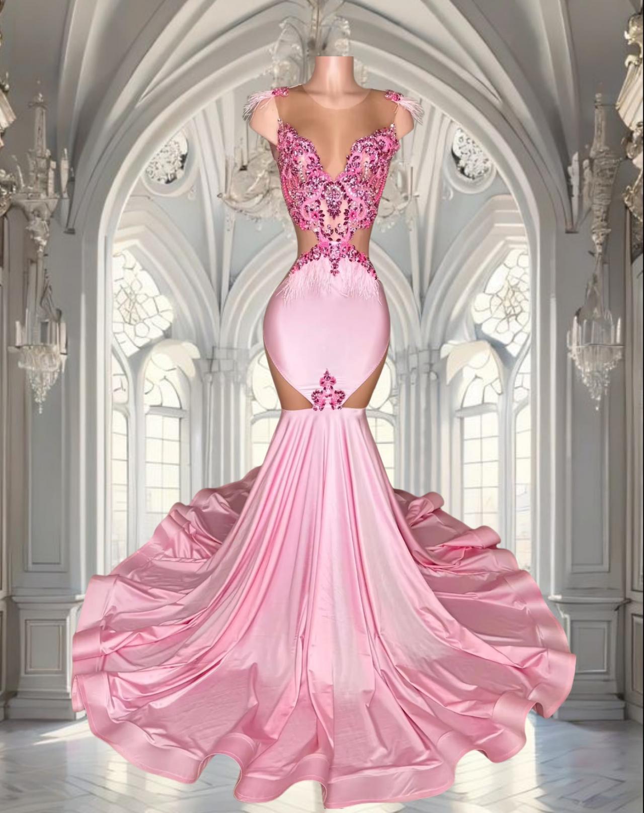 Long Pink Diamond buy Dress