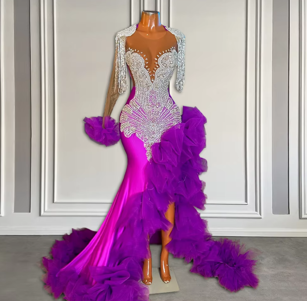 princess polly baby blue dress purple-black-wedding-dress-with-pockets-matching-veil-and-flower-girl — A  BRIDE TO BE. DARE TO BE DIFFERENT main image 1
