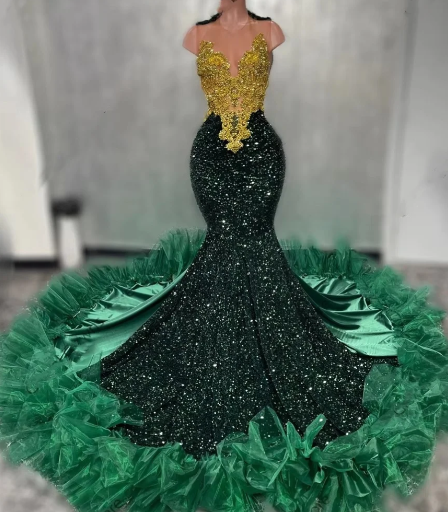 Luxury Beaded Dark Green Long Prom Dress, Popular Prom Dress, Evening Dress Luxury Beaded Dark Green Long Prom Dress, Popular Prom Dress, Evening Dress