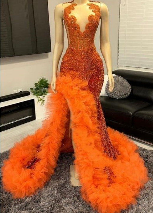 orange diamond dress Customized(can Not Refund) Orange Rhinestone Short Prom Dress For Black Girl 2025 Diamond Luxury Birthday Dress Feathers Mini Cocktail Homecoming